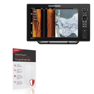 BoxWave Screen Protector Compatible With Humminbird SOLIX 12 G2 - ClearTouch Anti-Glare ToughShield 9H (2-Pack), Anti-Glare 9H Tough Flexible Film Screen Protector