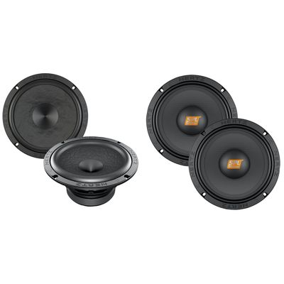 Hertz SPL Show Series Pair of SV-1651 6.5" 4-Ohm SPL Midrange Speaker Drivers with a Pair of SPL Show Series SV-200L 8 in. SPL 4-Ohm Woofers