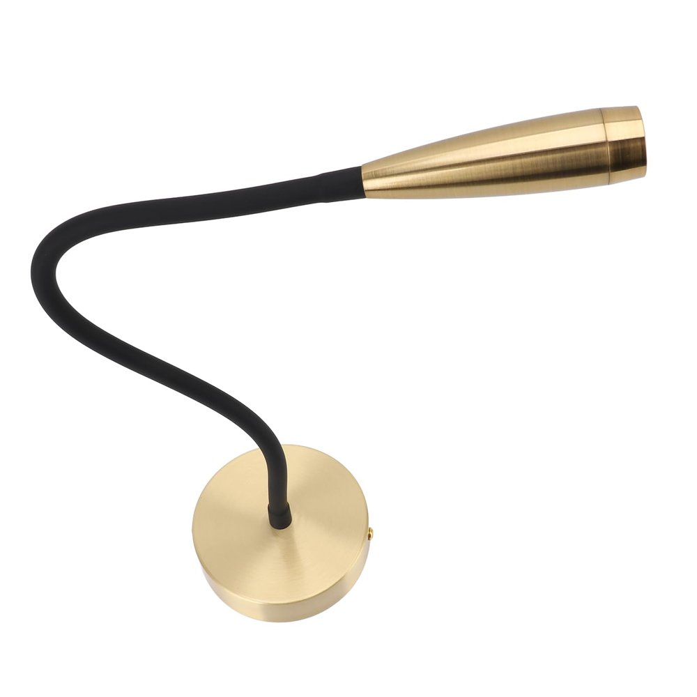 Saluaqui LED Gooseneck Wall Mount Reading Light Flexible 3W 200 Lm Output Wall Mounted Aluminum Lamp for Bedroom Dormitories
