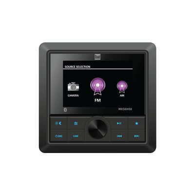 Dual Electronics MXSGH50 Marine Stereo Boat Radio | Gauge Hole Media Receiver with Bluetooth | 3.5" Full Color Screen | RGB Illumination | AM/FM/RDS/Weatherband Tuner with 30 Presets | Black | New