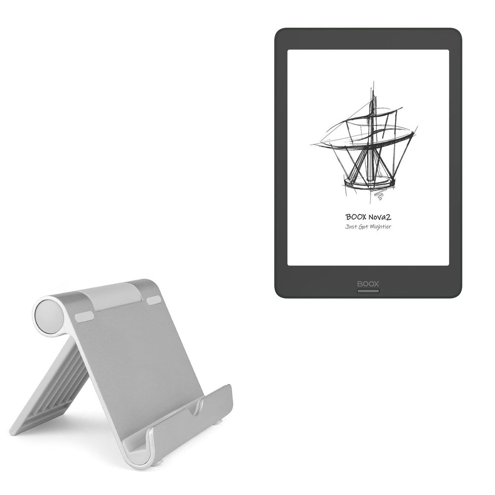 BoxWave Stand and Mount Compatible with Onyx BOOX Nova2 - VersaView Aluminum Stand, Portable, Multi Angle Viewing Sturdy