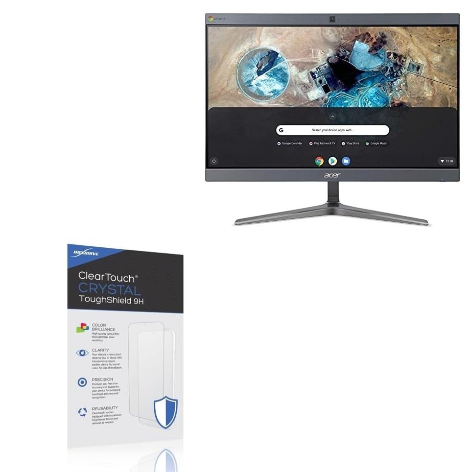 BoxWave Screen Protector Compatible With Acer Chromebase 24I2 (CA24I2) - ClearTouch Crystal ToughShield 9H (2-Pack), Clear 9H Tough Flexible Film Screen Protector