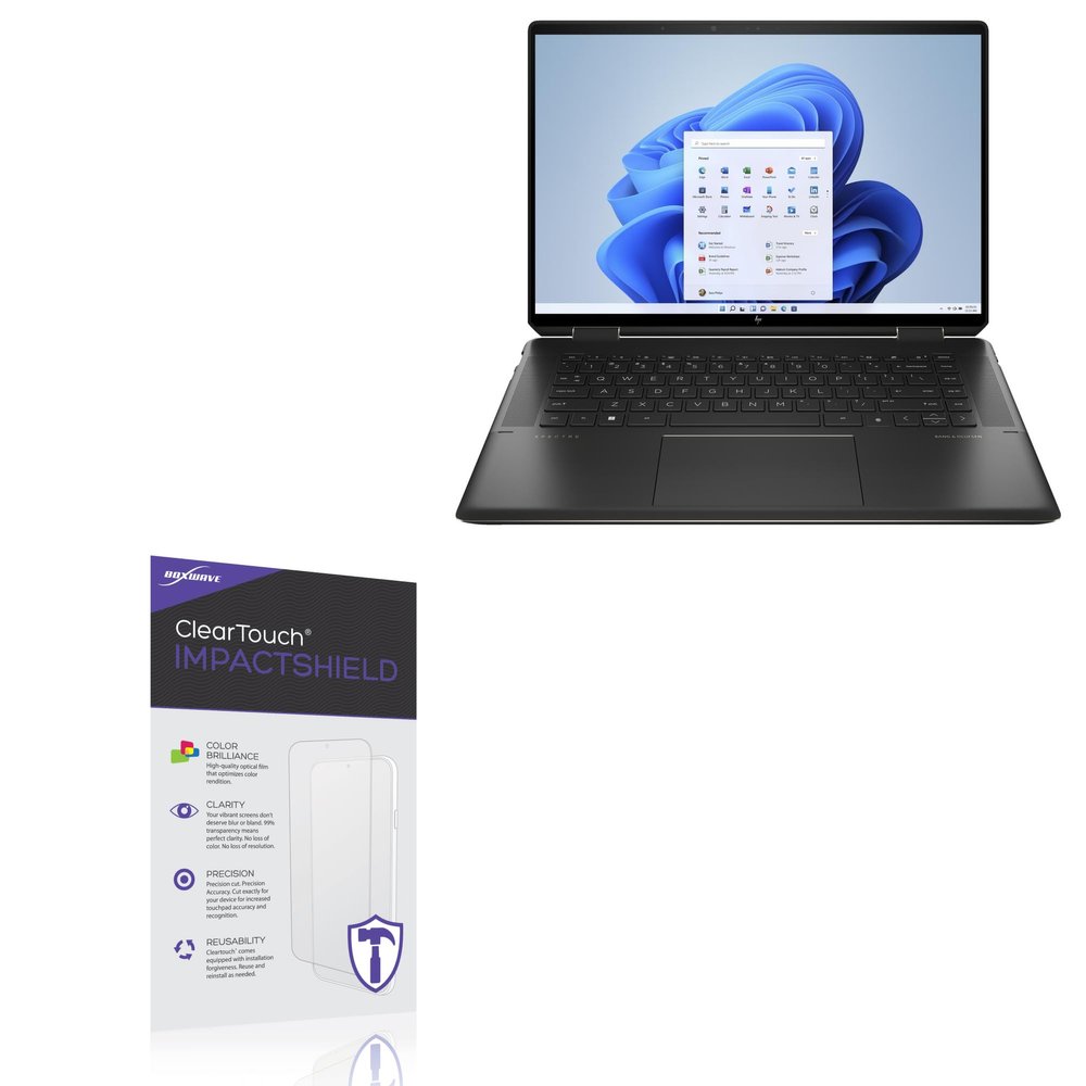 BoxWave Screen Protector Compatible With HP Spectre 2-in-1 (16-f2013dx) - ClearTouch ImpactShield (2-Pack), Impenetrable Screen Protector Flexible Film
