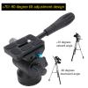 Asixxsix Tripod Fluid Head, 360 Panorama Aluminum Alloy Video Tripod Head with Handle Support 90 -70 Tilt, Max Load 11lbs, 45mm Base, 3/8 inch Screw Hole for DSLR Camera view 2