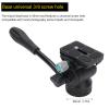 Asixxsix Tripod Fluid Head, 360 Panorama Aluminum Alloy Video Tripod Head with Handle Support 90 -70 Tilt, Max Load 11lbs, 45mm Base, 3/8 inch Screw Hole for DSLR Camera view 4