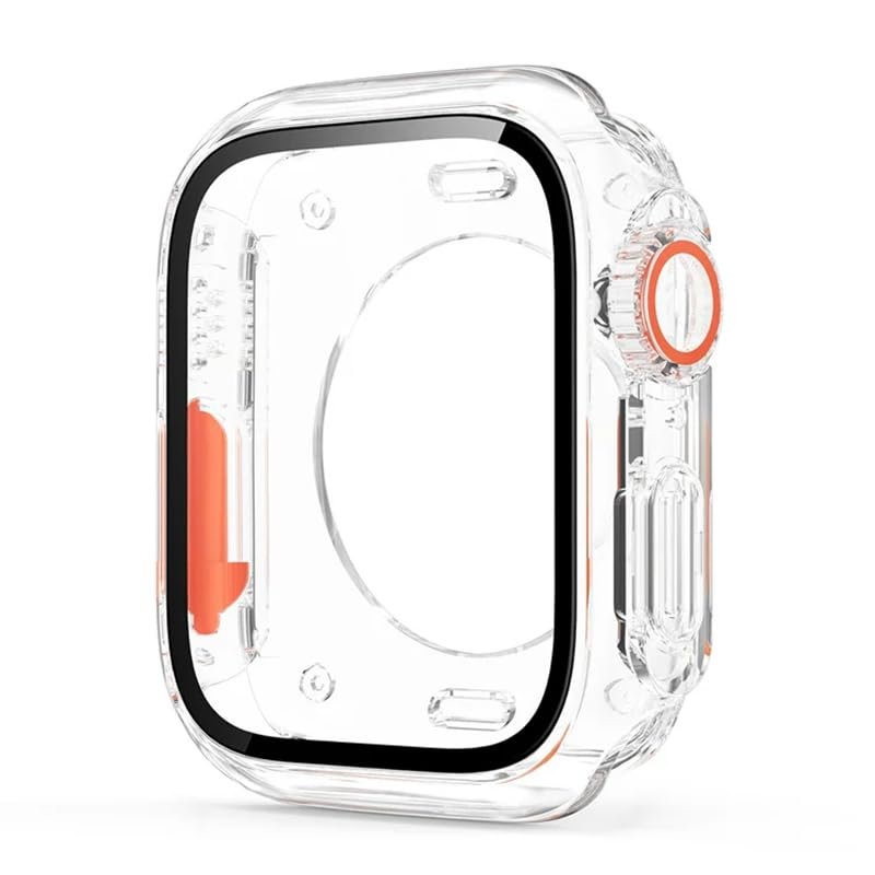 TYEMLM Screen Protector Cover for Apple Watch S10 46MM S10 42MM 45mm 44mm 40mm 41mm Hard PC Front Rear Bumper Case iwatch 10 9 8 7 SE 6 5 4 Change(Transparent,45mm)