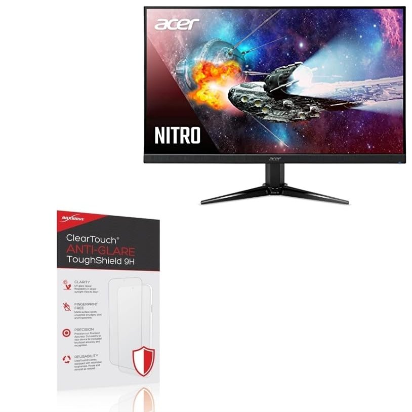 BoxWave Screen Protector Compatible With Acer Nitro QG1 (QG241Y) - ClearTouch Anti-Glare ToughShield 9H (2-Pack), Anti-Glare 9H Tough Flexible Film Screen Protector