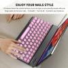 Sanpyl Keyboard for Long Nails, Wireless Bluetooth Keyboard with Silicone Raised Protective Cover, for Wins, for Android, for iOS, Slim Quiet (Pink) view 4