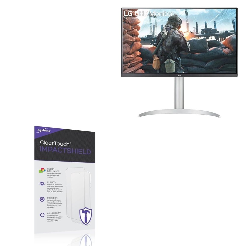BoxWave Screen Protector Compatible With LG 27 Monitor (27UP650) - ClearTouch ImpactShield (2-Pack), Impenetrable Screen Protector Flexible Film