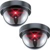 Fake Dome Security Camera Protection for Home. Dummy Fake Camera with LED Red Light No Wiring Required (Pack of 2) view 1