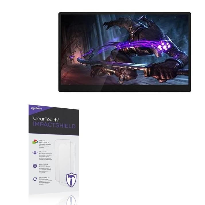 BoxWave Screen Protector Compatible With SIBOLAN Portable Monitor S40 (16 in) - ClearTouch ImpactShield (2-Pack), Impenetrable Screen Protector Flexible Film