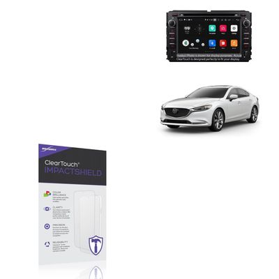 BoxWave Screen Protector Compatible With Mazda 2020 6 (8 in) - ClearTouch ImpactShield (2-Pack), Impenetrable Screen Protector Flexible Film