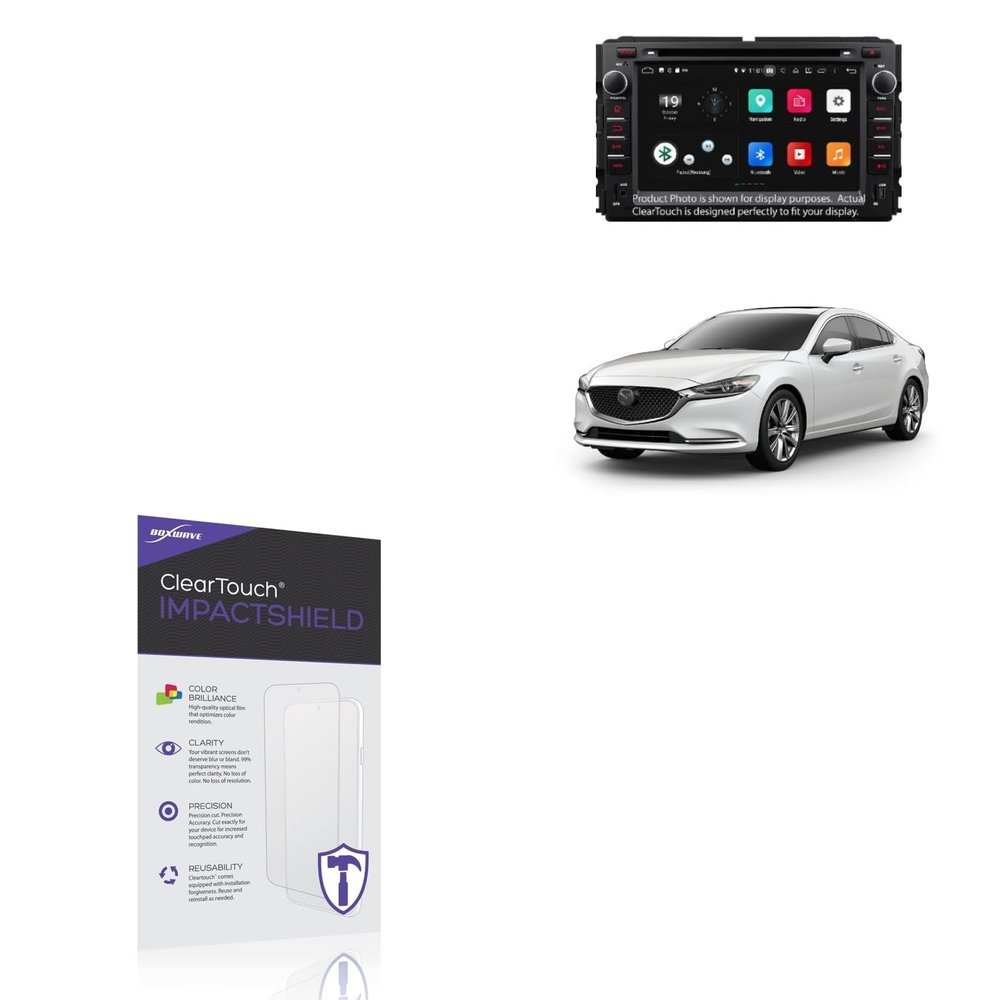 BoxWave Screen Protector Compatible With Mazda 2020 6 (8 in) - ClearTouch ImpactShield (2-Pack), Impenetrable Screen Protector Flexible Film
