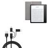 BoxWave Cable Compatible with Amazon Kindle Oasis (2nd Gen 2017) - AllCharge 3-in-1 Cable - Jet Black view 1