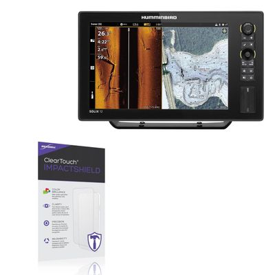 BoxWave Screen Protector Compatible With Humminbird SOLIX 12 G2 - ClearTouch ImpactShield (2-Pack), Impenetrable Screen Protector Flexible Film