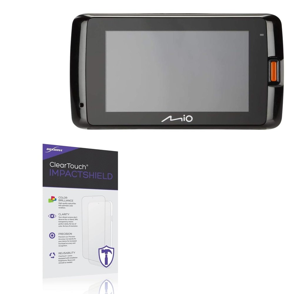 BoxWave Screen Protector Compatible With Mio MiVue 751 - ClearTouch ImpactShield (2-Pack), Impenetrable Screen Protector Flexible Film