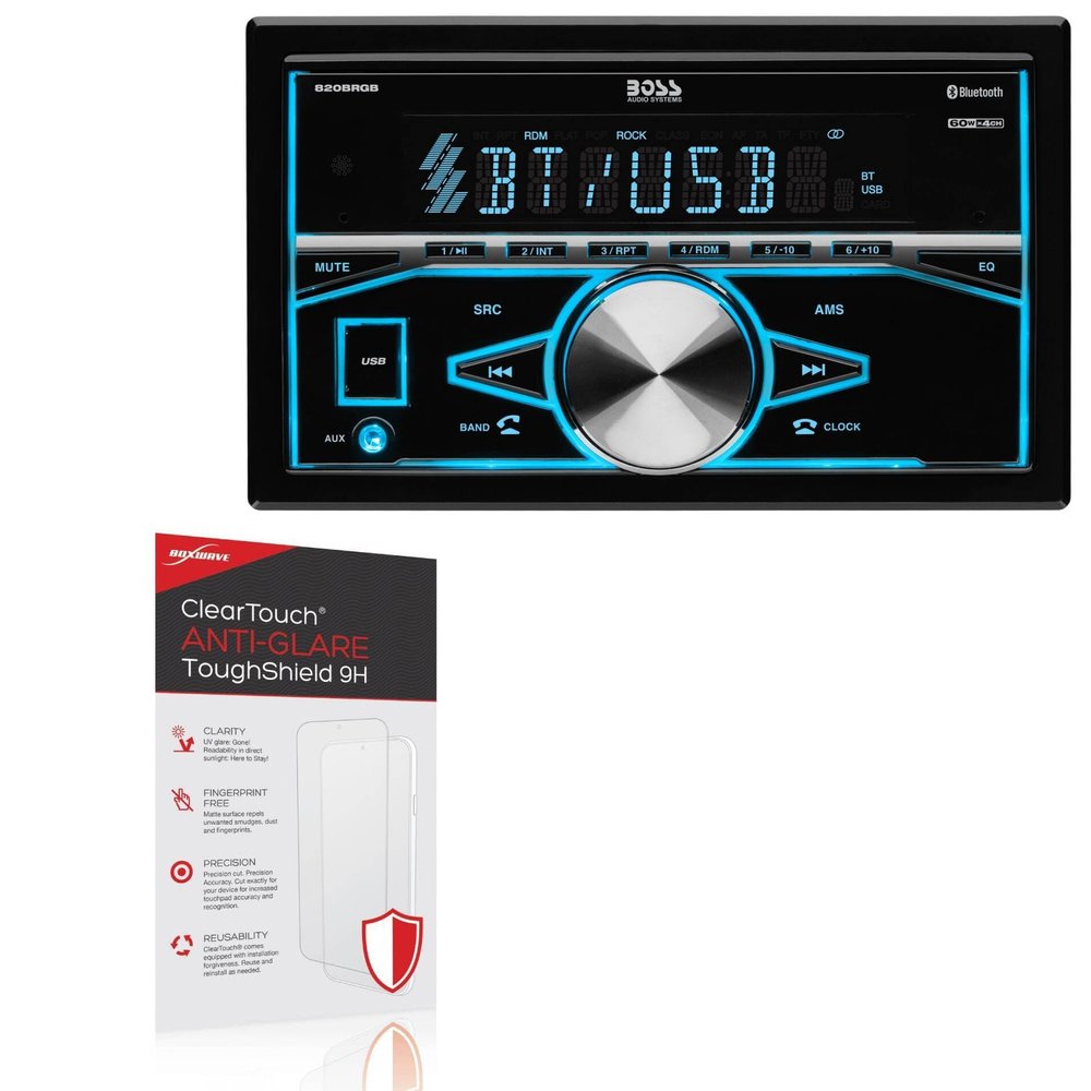 BoxWave Screen Protector Compatible With BOSS Audio 820BRGB - ClearTouch Anti-Glare ToughShield 9H (2-Pack), Anti-Glare 9H Tough Flexible Film Screen Protector