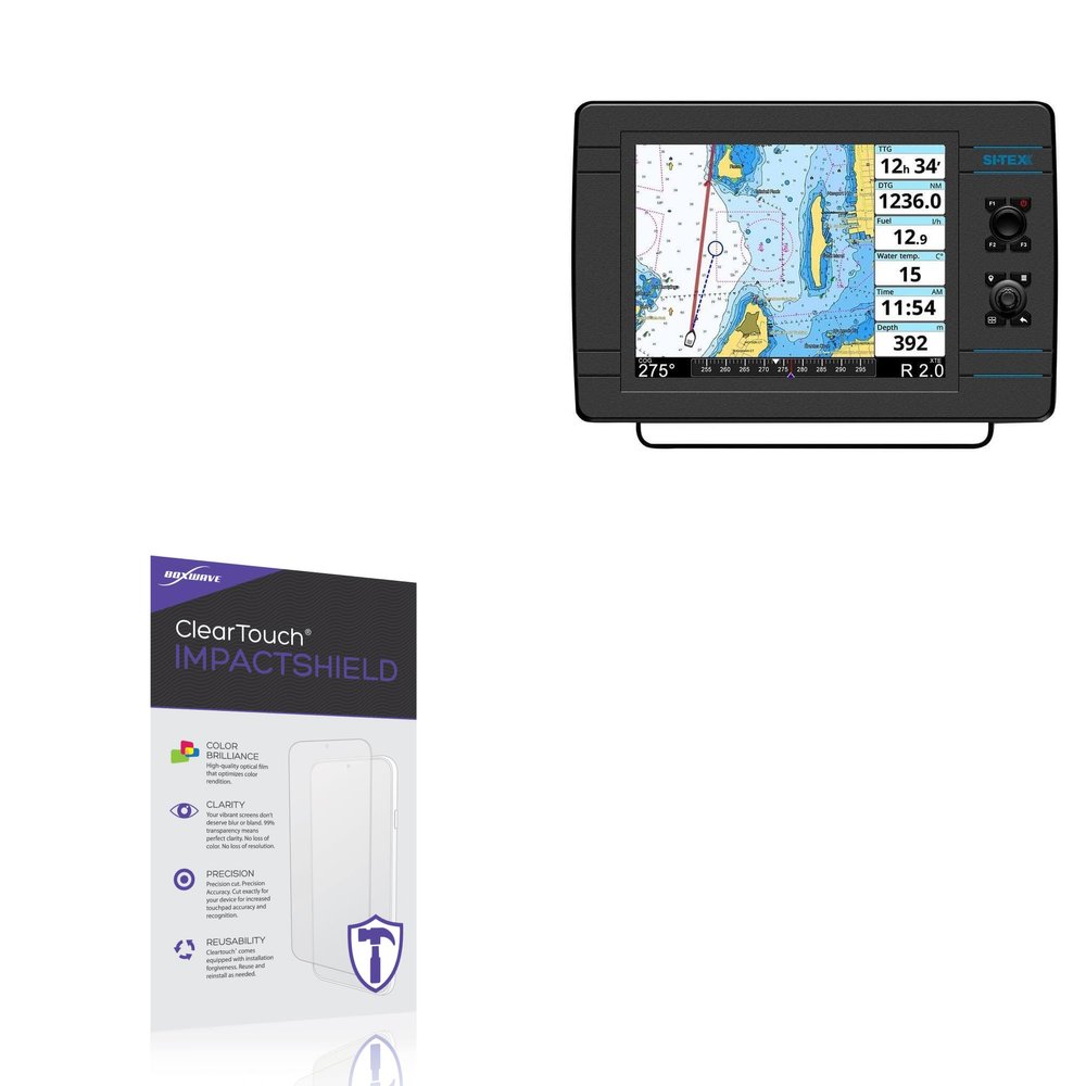 BoxWave Screen Protector Compatible With Si-Tex NavPro 1200F - ClearTouch ImpactShield (2-Pack), Impenetrable Screen Protector Flexible Film