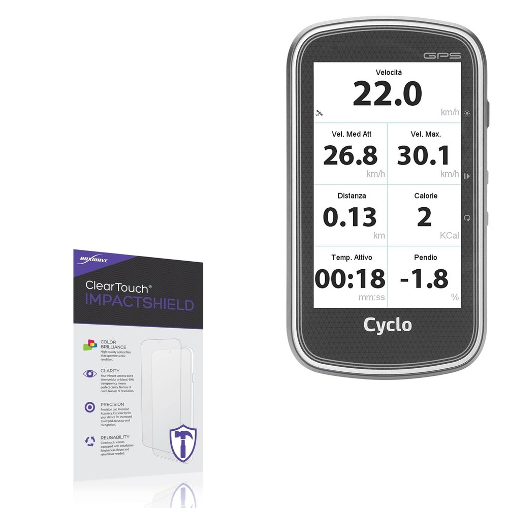 BoxWave Screen Protector Compatible With Mio Cyclo 405 HC - ClearTouch ImpactShield (2-Pack), Impenetrable Screen Protector Flexible Film