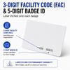 50pcs - 26 Bit Proximity Badges - CR80 Size - Compatable with 26-bit Wiegand ISOProx 1386 1326 H10301 Formatted Readers. view 3