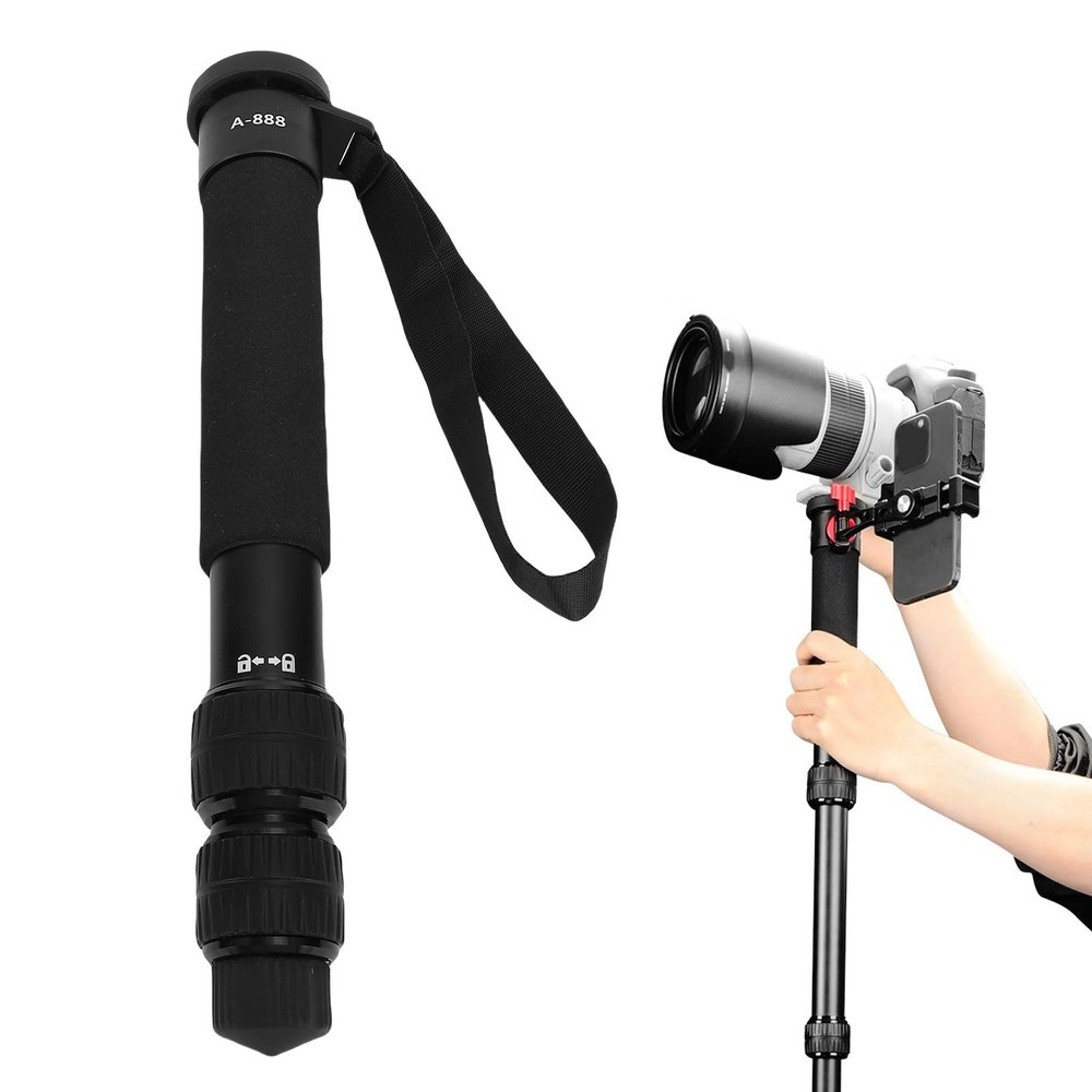 Oreilet 62-Inch Camera Monopod, Aluminum Compact Travel Camera Stick, Portable 5kg Load Single Lens for All Digital Cameras Mirrorless, Compact Cameras