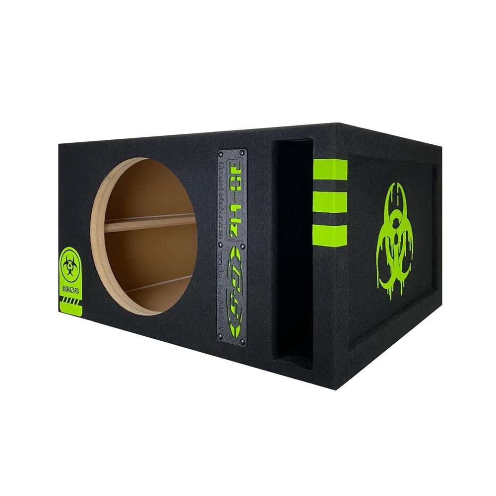12" Single Competition Ported Sub Box Speaker Enclosure Vented 12" Car Audio Subwoofer Box with Custom Caution Design