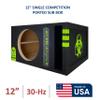 12" Single Competition Ported Sub Box Speaker Enclosure Vented 12" Car Audio Subwoofer Box with Custom Caution Design view 2