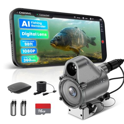 2026 Upgrade Version Canfish CF1 Underwater Fishing Camera,1080P Full HD Portable Video Fish Finder,APP Remote Control Real-time Observation,Fish Coming Reminder Fishing Camera (Silver)