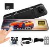 10'' Mirror Dash Cam, 1080P FHD IPS Touch Screen Front and Rear View Backup Camera for Cars Loop Recording Streaming Media, 170Wide Angle Parking Assistance with 32GB Memory Card view 1