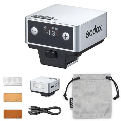 GODOX iT20 Mini TTL Camera Flash Light (45g Ultra-Light) 700 Full Flashes, 1.5s Recycle, Magnetic Accessories for Canon Nikon Sony Fuji Olympus (Siliver, for Fuji)