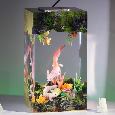 VISIOLEX Handmade Home Decoration Resin lamp - epoxy Resin Ocean Bedside lamp, Ocean Themed Perspective Painting, Variable lamp, Bedroom Decoration (Model A, 13 * 6.5cm)