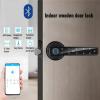 Fingerprint Smart Door Lock Compatible for TTlock, 5 Unlocking Methods with App Control, Semiconductor Sensor for Wooden Door, Blue-Tooth Enabled Home Security Silver view 3