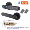 EUDOXAOE Fingerprint Smart Lock Compatible for Tuya, Electronic Password Lock with APP Control for Indoor Wooden Metal Door, Black Metal Security view 4