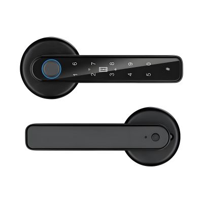 Anti-Peeping Fingerprint Smart Lock Compatible for TTlock, 5 Unlocking Methods with Type-C Emergency Charge for 3.5-6.5cm Doors, Zinc Alloy Blue-Tooth Security