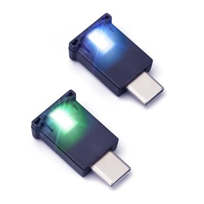 Mini USB LED Light 2 Pcs Type C LED Night Lamp Universal Atmosphere Smart Night Lamp Adjustable 7 Colors Dynamic Gradient Brightness Suitable for Car Interior Home Laptop Gaming Setup