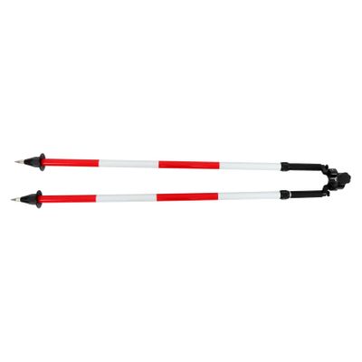 findmall Aluminum Tripod Bipod GPS Aluminum Alloy Two-Legged Support Red and White Color for Prism Poles Surveying