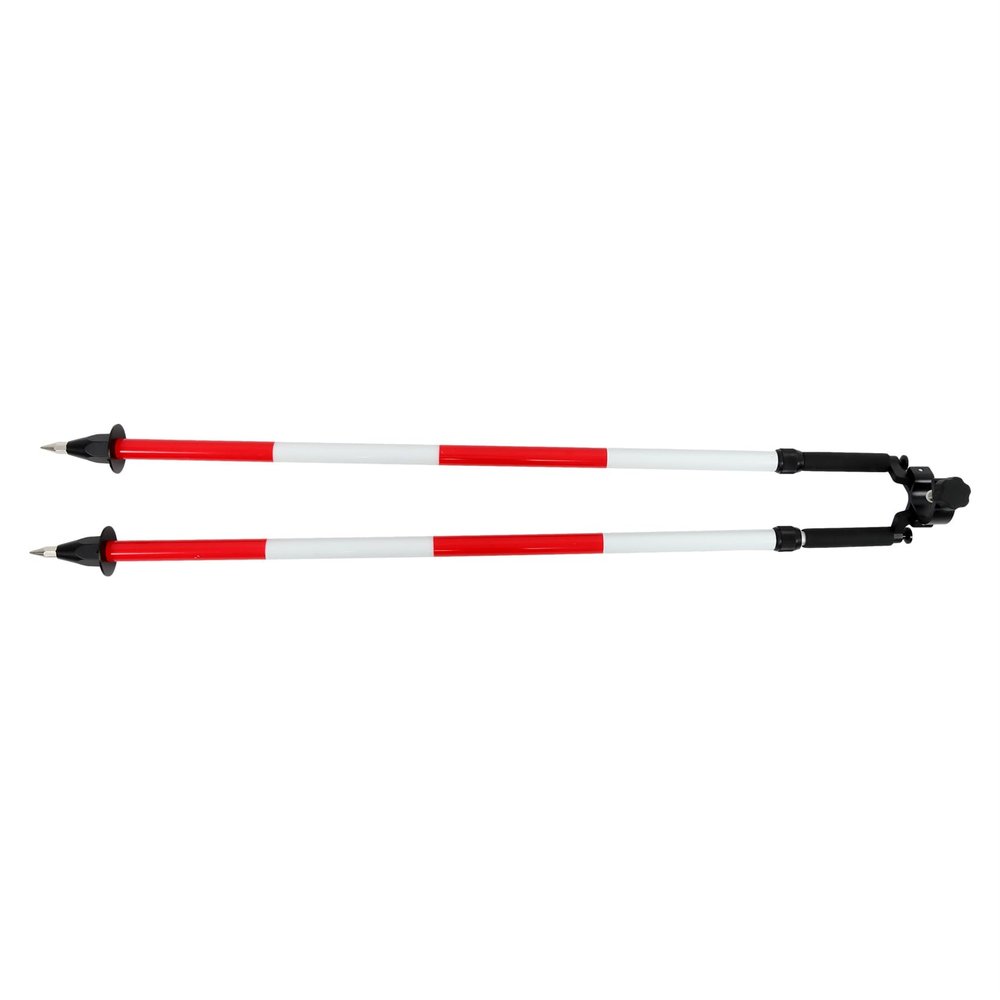 findmall Aluminum Tripod Bipod GPS Aluminum Alloy Two-Legged Support Red and White Color for Prism Poles Surveying