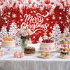 10X10ft Merry Christmas Backdrop Glitter Sparkle Red Christmas Snowman Snowflakes Photography Background Photo Props for Winter New Year Xmas Eve Family Party Decoration Supplies view 2