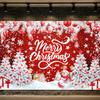 10X10ft Merry Christmas Backdrop Glitter Sparkle Red Christmas Snowman Snowflakes Photography Background Photo Props for Winter New Year Xmas Eve Family Party Decoration Supplies view 4