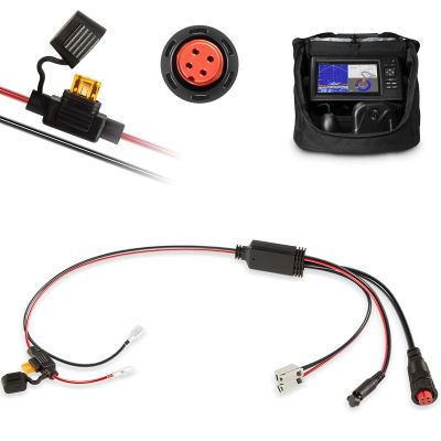 010-12676-35 Power Cable Weather Resistant with Charge Port Plug & 5A Fuse Holder Fits for Garmin ECHOMAP, Panoptix Ice Fishing Kit & Bundle