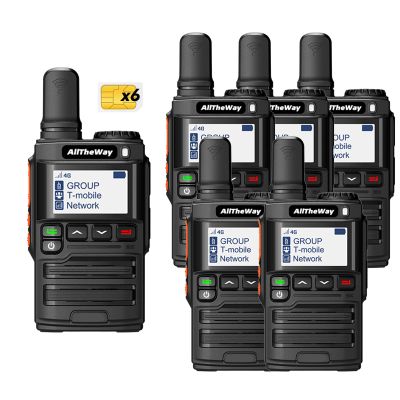 Global Walkie Talkies Unlimited Range 4G LTE PoC Radio Nationwide Long Distance Two Way Radio for Family, Logistic Company and Work Team(6 Pack with SIM Cards)