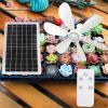 DHNDSDP Solar Fan with Remote Control 6/10w Solar Panel 6V Usb Ceiling Fans 6 Pieces Inserted ABS Blades Can Be Use for 8 Hours view 2