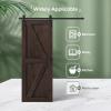FREDBECK 32in x 80in Brown Wood Barn Door with 5.5ft Barn Door Hardware Track Kit Included, Double Surfaces,Simple Assembly is Required,K-Frame,Coffee view 3