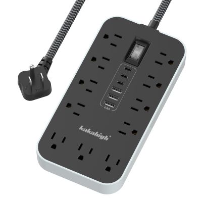 10FT Extension Cord with USB Ports- Power Strip with USB, 1625W Multi Outlet with 11 AC Outlet 6 USB (24W/4.8A), Charging Station for Multiple Devices, for Home, Office, Dorm, Gaming Room Essentials
