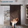 FREDBECK 54in x 84in Brown Barn Door with 9ft (108inch) Barn Door Hardware Track Kit Included, Double Surfaces,Simple Assembly is Required,K-Frame,Coffee view 4