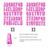 234 pcs Custom Name Initial Letter Stickers, 6 Sheets Shadow Vinyl Monogram Decal, Personalized Alphabet Waterproof Stickers for Water Bottle, Laptop, Notebook, Tumbler, Phone, Luggage (Hot Pink) view 2