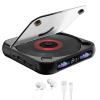 Portable Cd Player with Bluetooth 5.0, Anti-Skip Shockproof Personal Cd Player with Aux/USB, Built-in HiFi Speakers, for Car Home Office Seniors Travel (Black) view 1