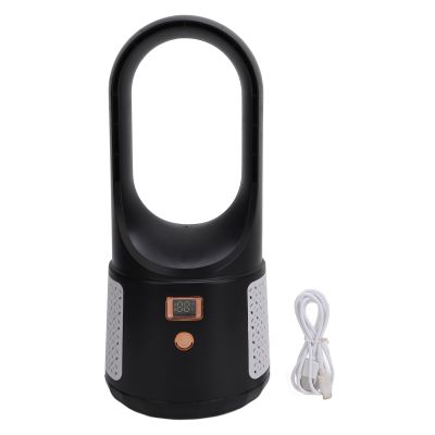 Bladeless Tower Fan Portable USB Rechargeable Desk Fan Standing Fans with 6 Speeds Wind Quiet Bladeless Cooling Fan with LED Display for Home Bedroom Office