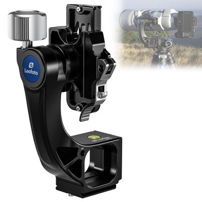 Leofoto Monopod Gimbal Head for Camera, Professional Aluminum Alloy Tripod Head with Arca-Swiss Dovetail Quick Release Plate, 360 Panoramic Shooting for DSLR Camera Up to 48lbs/22kg (MPG-02L)