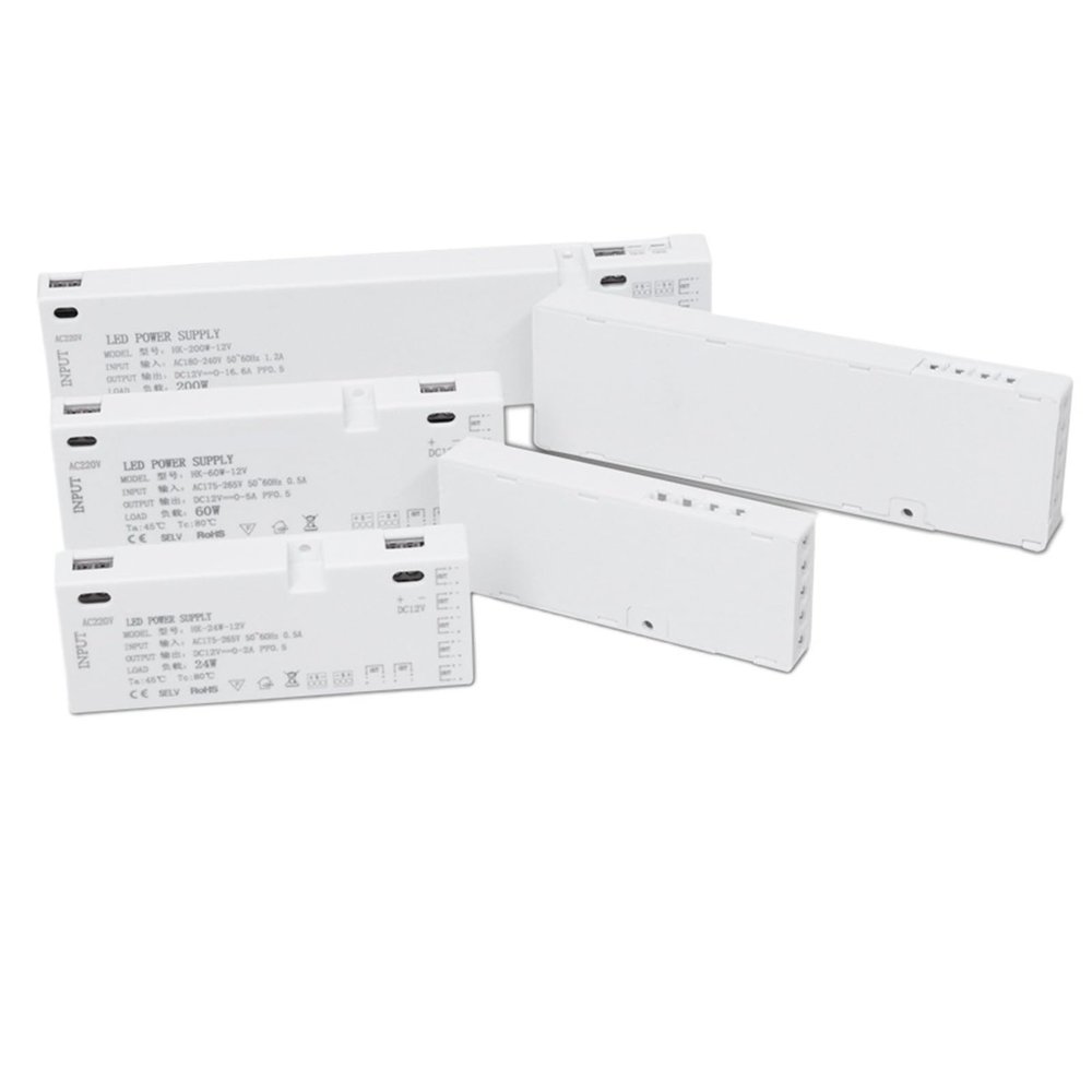 220V LED Cabinet Light Transformer DC12V/24V 24W 36W 60W 100W 150W 200W for Kitchen/Pantry/Wardrobe Light Strip with Dupont Port(60W,DC 12V_AU Plug 220V)